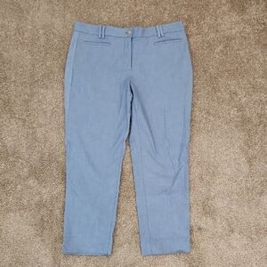 Ann Taylor Lightweight Capri Pants Light Blue 6 Cotton